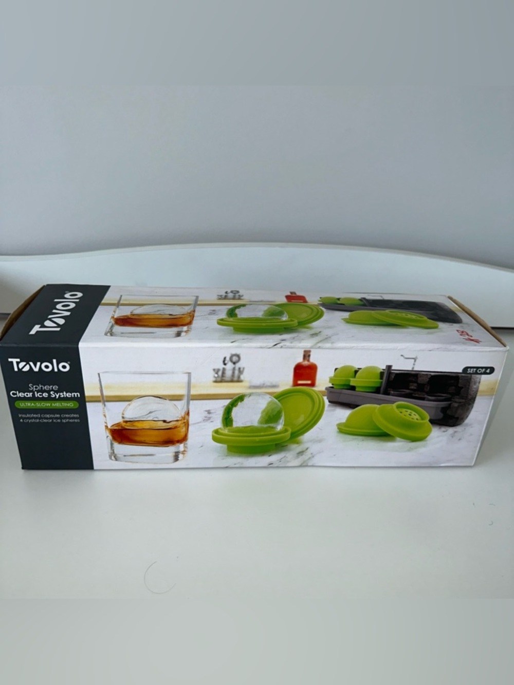 Tovolo Sphere Clear Ice System - Green Ice Molds (Set of 4)